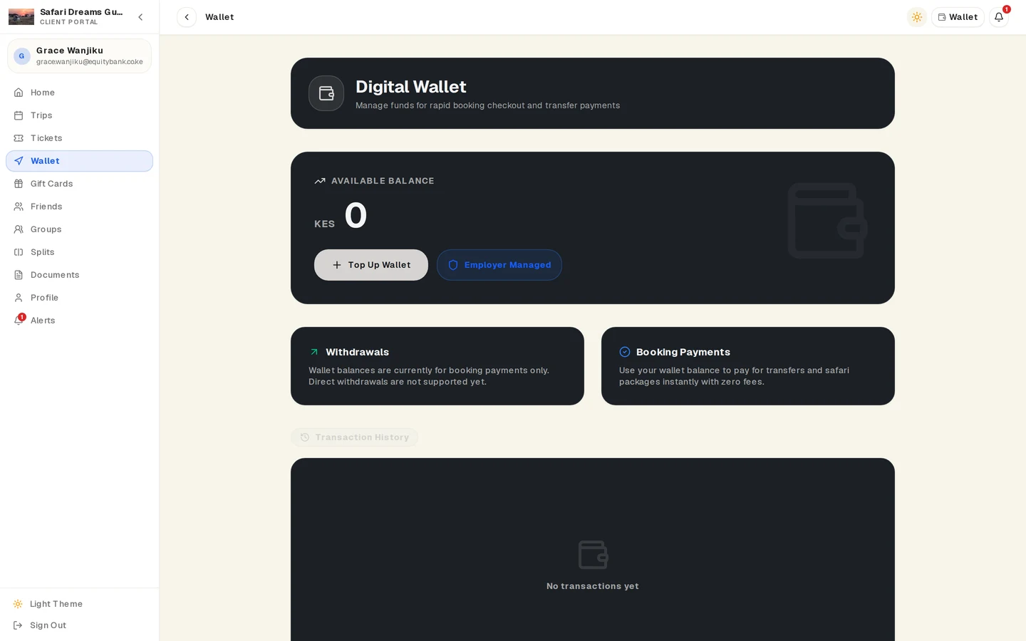 Fika traveler portal payment schedule with M-Pesa